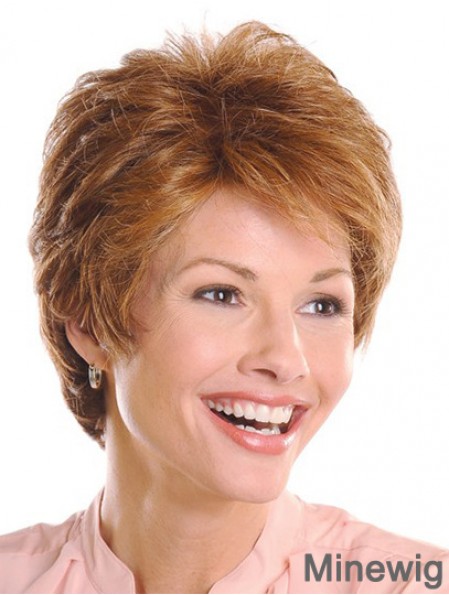 Top 5 inch Wavy Brown Layered Short Wigs