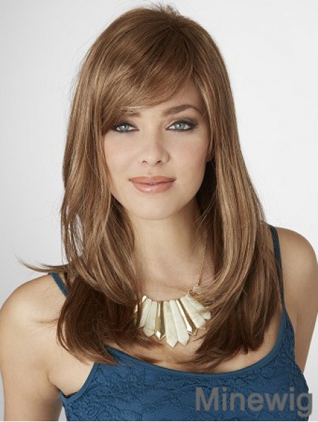 Long Straight Capless With Bangs 16 inch Beautiful Synthetic Wigs