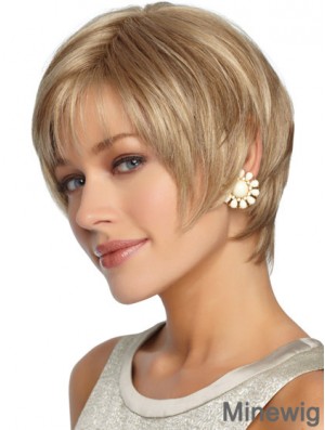 Short Layered Straight Blonde Hairstyles Synthetic Wigs