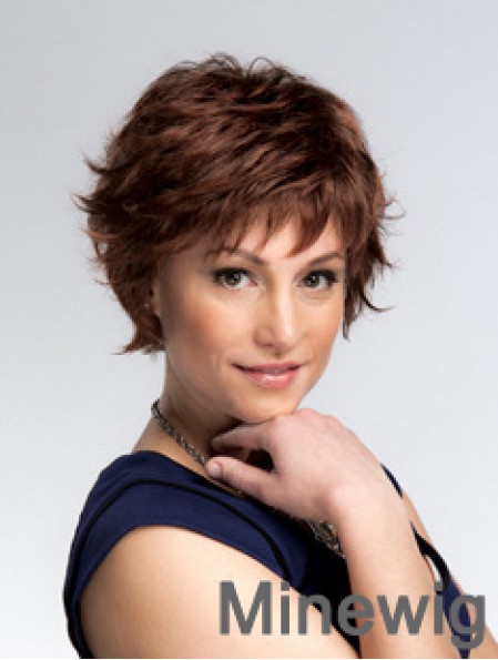 Short Wavy Capless Layered 8 inch Sleek Synthetic Wigs