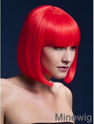 Affordable 12 inch Straight Red Bobs Short Wigs