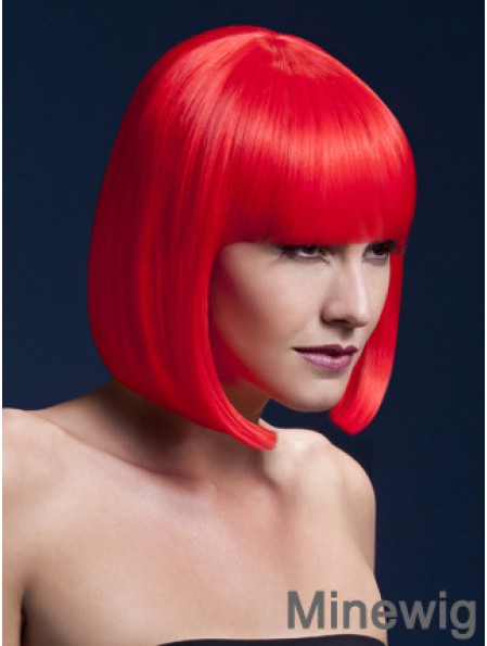 Affordable 12 inch Straight Red Bobs Short Wigs