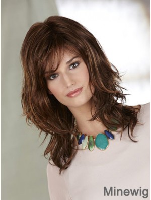 Shoulder Length Layered Wavy Auburn Ideal Synthetic Wigs