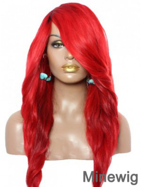Wavy With Bangs Lace Front Amazing 22 inch Red Long Wigs