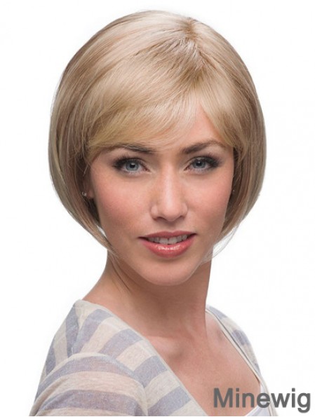 Chin Length Blonde Top 10 inch Straight Bob Wigs