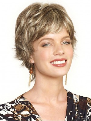 Incredible Blonde Cropped Wavy Boycuts Lace Front Wigs