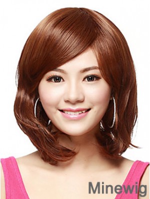 Shoulder Length Bobs Straight Auburn Flexibility Synthetic Wigs