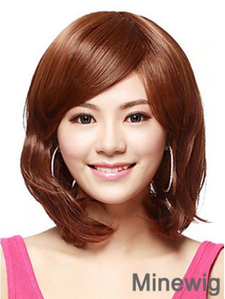 Shoulder Length Bobs Straight Auburn Flexibility Synthetic Wigs