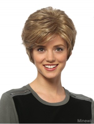 Sleek 8 inch Wavy Blonde Boycuts Short Wigs