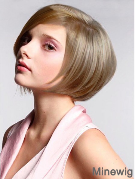 Synthetic Lace Wigs Cheap Bobs Cut Blonde Color Chin Length