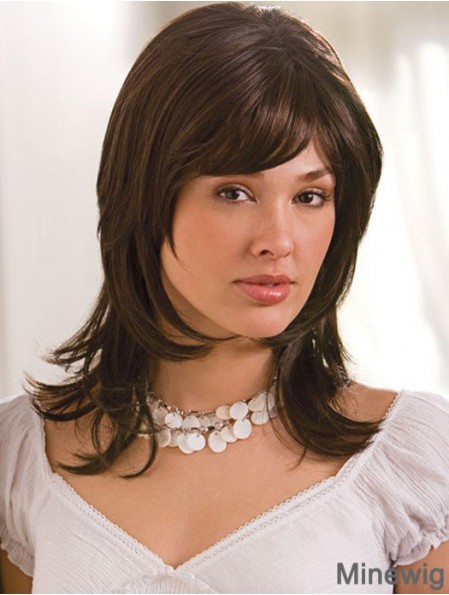 Straight Layered 16 inch Brown Perfect Synthetic Wigs