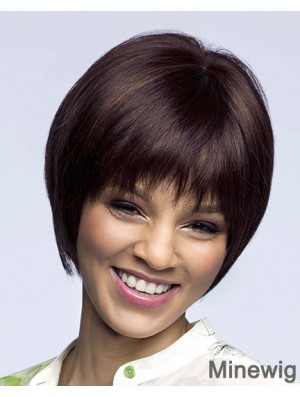 Straight Chin Length Auburn 8 inch Lace Front High Quality Bob Wigs