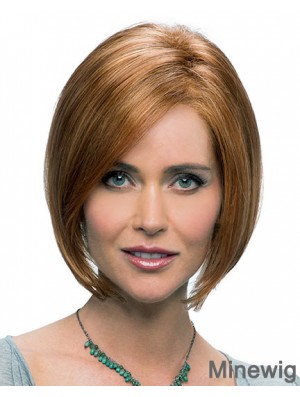 Straight Chin Length Auburn 10 inch Lace Front Modern Bob Wigs