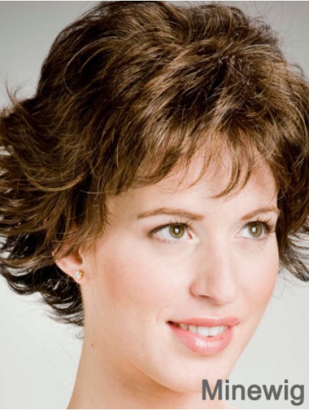 Stylish 8 inch Wavy Brown Layered Short Wigs