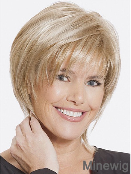 Straight With Bangs 8 inch Sleek Short Wigs