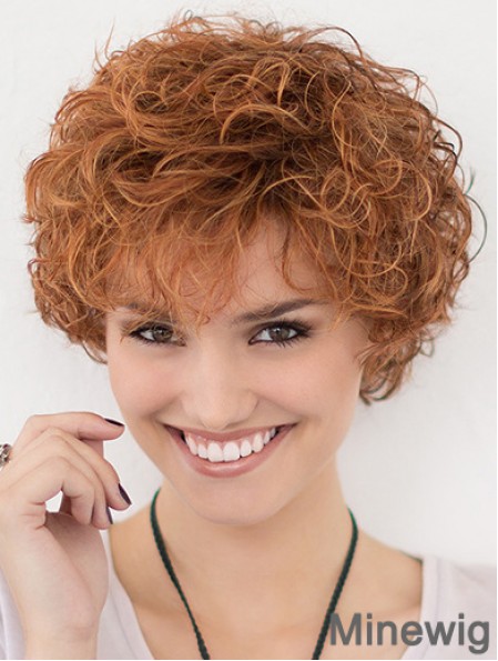 Lace Front Curly Copper Layered 10 inch Short Hairstyles