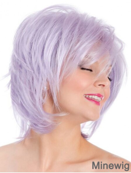 Capless Straight Lilac 8 inch Bobs Fashion Wig