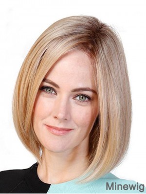 Straight Bobs Blonde 11 inch Monofilament Cancer Patient Wigs