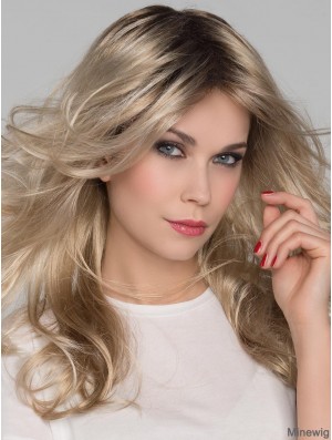 Platinum Blonde Layered Wavy 16 inch Long Mono Crown Lace Wigs