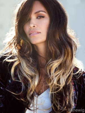 Ombre/2 tone 20 inch Wavy Layered 100% Hand-tied Wigs