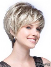 Durable Grey Wigs With Synthetic Short Length Wavy Style Wigs