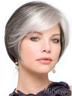 High Quality Grey Wig With Lace Front Grey Cut Straight Style