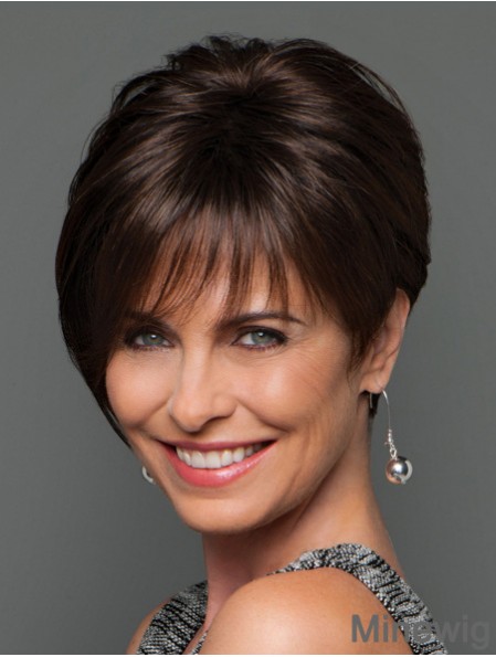 Mono Wigs UK Short Length Brown Color Layered Cut Straight Style