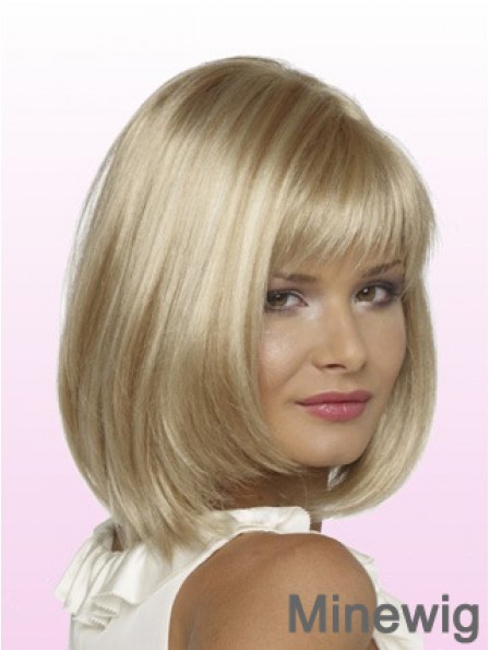 Bobs Chin Length Blonde Straight Trendy Petite Wigs