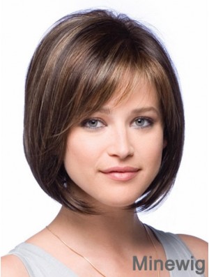 Bobs Chin Length Brown Straight New Petite Wigs