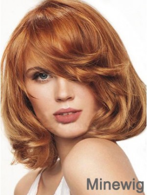 Chin Length Wavy Monofilament Auburn Best Bob Wigs