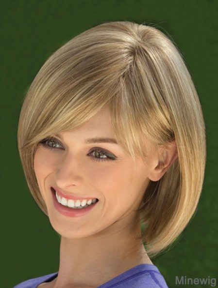 Chin Length Straight Bobs Blonde Amazing 100% Hand-tied Wigs