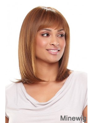 13 inch Popular Blonde With Bangs Monofilament Wigs