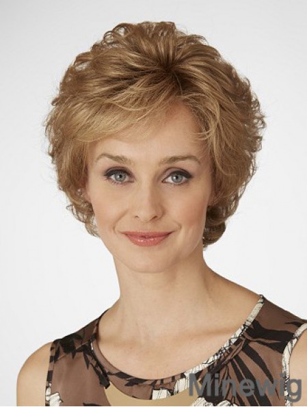 Short Curly Layered Popular Blonde Lace Front Wigs