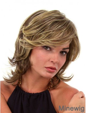 Trendy Brown Chin Length Wavy Layered Lace Front Wigs