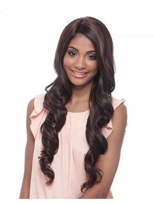 Long Wavy Layered Comfortable Brown Lace Front Wigs