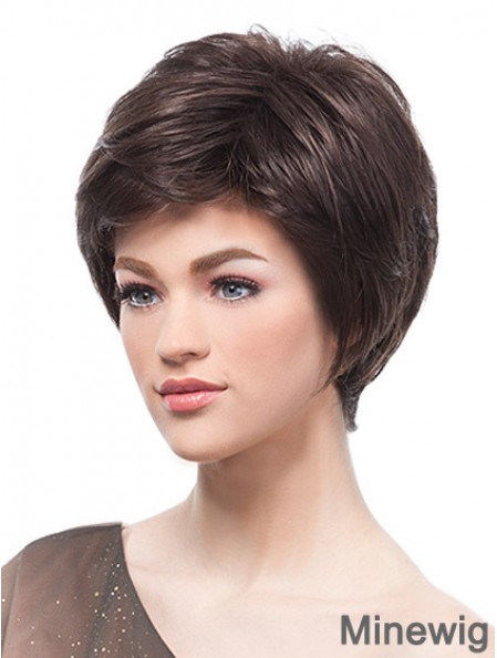 6 inch Online Brown Boycuts Monofilament Wigs