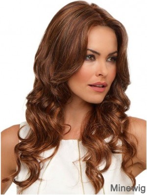 Suitable Auburn Curly Without Bangs Lace Front Long Wigs