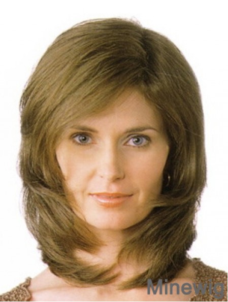 Layered Shoulder Length Straight Blonde 13 inch Great Monofilament Wigs