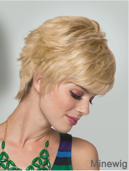 Boycuts Short Straight Blonde 5 inch Convenient Monofilament Wigs