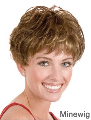 Layered Short Straight Blonde 5 inch Style Monofilament Wigs