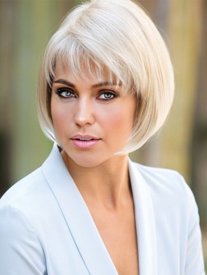 Durable 10 inch Short Capless Platinum Blonde Best Bob Wig