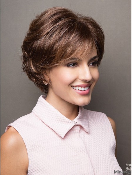 4 inch Short Capless Brown Bobs With Fringes