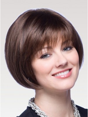 Capless Chin Length Straight Auburn Good Bob Wigs