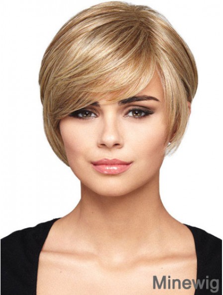 Capless Short Straight Blonde Hairstyles Bob Wigs