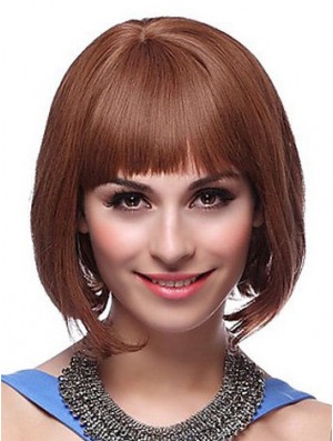 Capless Chin Length Straight Auburn Exquisite Bob Wigs