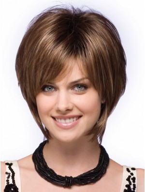 Capless Short Straight Brown Perfect Bob Wigs