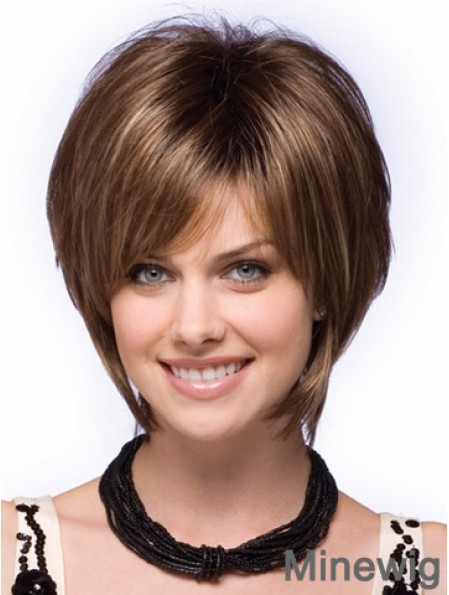 Capless Short Straight Brown Perfect Bob Wigs