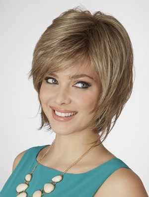 Blonde Straight Chin Length 10 inch Capless Durable Bob Wigs