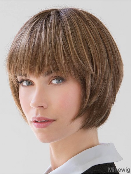 Straight Chin Length Blonde 10 inch Capless Good Bob Wigs