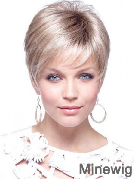 Womens Wigs UK With Capless Cropped Length Blonde Color